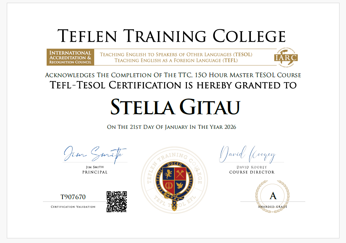 TEFL Certificate Sample